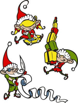 Three Christmas Elves