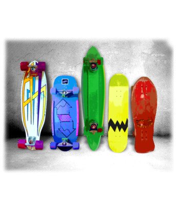 Colourful skateboard photo graphic