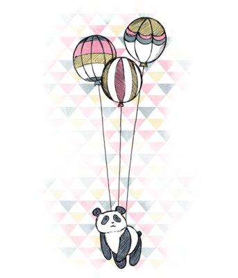 Cute Flying Panda Graphic