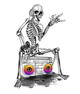 Skeleton Boom Box Radio